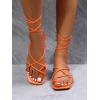 image:imageGORGLITTER Womens Summer Strappy Beach Sandals Dressy Leather Lace Up Thong Gladiator Cute Vacation Sandals Shoes 2026Orange