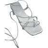 image:imageGORGLITTER Womens Summer Strappy Beach Sandals Dressy Leather Lace Up Thong Gladiator Cute Vacation Sandals Shoes 2026Silver