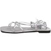 image:imageGORGLITTER Womens Summer Strappy Beach Sandals Dressy Leather Lace Up Thong Gladiator Cute Vacation Sandals Shoes 2026Silver