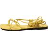 image:imageGORGLITTER Womens Summer Strappy Beach Sandals Dressy Leather Lace Up Thong Gladiator Cute Vacation Sandals Shoes 2026Yellow