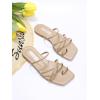image:imageGORGLITTER Womens Summer Vacation Beach Cute Square Toe Flat Sandals Strappy Toe Ring Thong Slide Sandal Slip on Flip Flops 2026Apricot