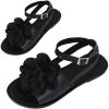 image:imageGORGLITTER Womens 3D Flower Sandals Dressy Cute Summer Vacation Boho Ankle Strap Open Toe Slides Shoes 2026Black