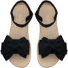 image:imageGORGLITTER Womens Bow Braided Flat Sandals Open Toe Ankle Strap Lightweight Vacation Beach Slide SandalsBlack