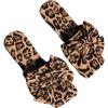 image:imageGORGLITTER Womens Bow Cute Sandals Trendy 2026 Graphic Print Dressy Open Square Toe Summer Slide Flat SandalsBrown Leopard