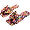 image:imageGORGLITTER Womens Bow Cute Sandals Trendy 2026 Graphic Print Dressy Open Square Toe Summer Slide Flat SandalsColorful