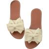 image:imageGORGLITTER Womens Bow Sandals Dressy Summer Open Toe Slip On Slides Vacation Beach Flat SandalsBeige