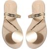 image:imageGORGLITTER Womens Butterfly Metallic Sandals Dressy Sparkly Rhinestone Strappy Toe Ring Slide Flats SandalGold Metal