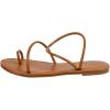 image:imageGORGLITTER Womens Gold Strappy Flat Sandals Dressy Metallic Thong Flip Flops Summer Beach Vacation Slippers Shoes 2026Brown