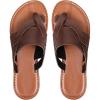 image:imageGORGLITTER Womens Leather Wide Width Sandals Dressy Cute Summer Toe Ring Slip on Slides Beach Flats Slippers ShoesBrown