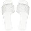 image:imageGORGLITTER Womens Sparkly Rhinestone Flat Sandals Dressy Cute Boho Trendy Square Toe Wedding Summer Slides ShoesWhite