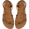 image:imageGORGLITTER Womens Strappy Flat Sandals Dressy Open Toe Ankle Strap Summer Beach Thong Slides Vacation ShoesBrown