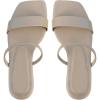 image:imageGORGLITTER Womens Strappy Flat Sandals Square Open Toe Dressy Going Out Slide SandalsKhaki