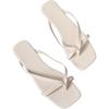 image:imageGORGLITTER Womens Strappy Square Toe Thong Sandals Dressy Summer Cute Vacation Beach Comfortable Flip Flops Slide Shoes 2026Beige