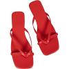 image:imageGORGLITTER Womens Strappy Square Toe Thong Sandals Dressy Summer Cute Vacation Beach Comfortable Flip Flops Slide Shoes 2026Red