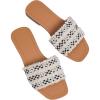 image:imageGORGLITTER Womens Summer Beach Vacation Slides Sandals Dressy Cute Summer Boho Pearls Square Toe Slip On Flats SlipperMulticolor
