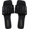 image:imageGORGLITTER Womens Summer Cute Flat Sandals Dress Slide Sandals Square Toe Wedding Shoes Vacation Trendy Sandals 2026Iron Black