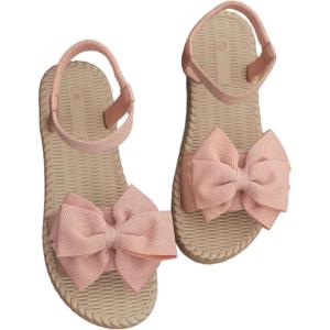 image:imageGORGLITTER Womens Bow Braided Flat Sandals Open Toe Ankle Strap Lightweight Vacation Beach Slide SandalsPink