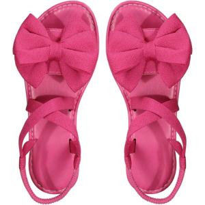 image:imageGORGLITTER Womens Bow Flat Sandals Dressy Formal Cute Strappy Ankle Strap Open Toe Summer Beach Sandals 2026Hot Pink