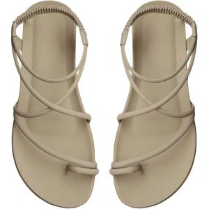 image:imageGORGLITTER Womens Strappy Flat Sandals Dressy Open Toe Ankle Strap Summer Beach Thong Slides Vacation ShoesKhaki