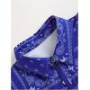 image:imageGORGLITTER Mens 2 Piece Boho Tracksuit Paisley Print Button Down Shirt and Shorts Vacation SetsBlue