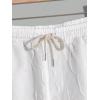 image:imageGORGLITTER Mens 2 Piece Outfits Textured Short Sleeve T Shirt and Pants Sets Old Money ClothesWhite