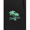 image:imageGORGLITTER Mens 2 Piece Short Sleeve Graphic Tee Hawaiian Printed Drawstring Shorts SetBlack and Mint Green