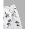 image:imageGORGLITTER Mens 2 Piece Short Sleeve Graphic Tee Hawaiian Printed Drawstring Shorts SetBurgundy and White