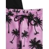 image:imageGORGLITTER Mens 2 Piece Short Sleeve Graphic Tee Hawaiian Printed Drawstring Shorts SetPink and Black