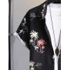 image:imageGORGLITTER Mens 2 Piece Vacation Beach Outfits Floral Button Down Shirt and Shorts Cruise Attire SetsBlack