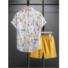 image:imageGORGLITTER Mens 2 Piece Vacation Beach Outfits Floral Button Down Shirt and Shorts Cruise Attire SetsWhite Floral