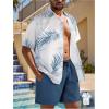 image:imageGORGLITTER Mens 2 Piece Vacation Beach Outfits Floral Button Down Shirt and Shorts Cruise Attire SetsWhite and Blue Coconut Tree Print
