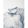 image:imageGORGLITTER Mens 2 Piece Vacation Beach Outfits Floral Button Down Shirt and Shorts Cruise Attire SetsWhite and Blue Coconut Tree Print