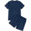 image:imageGORGLITTER Mens Beach Vacation 2 Piece Summer Outfits Short Sets Casual Short Sleeve T Shirt Track Shorts Matching SetMulticolour Blue