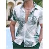image:imageGORGLITTER Mens Beach Vacation Outfits 2 Piece Short Sleeve Button Down Tropical Shirts and Hawaiian Shorts SetsGreen