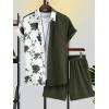 image:imageGORGLITTER Mens Cruise Outfits Summer Vacation 2 Piece Shorts Set Beach Boho Hawaiian Shirt and ShortsMulticolor
