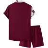 image:imageGORGLITTER Mens Cruise Outfits Summer Vacation 2 Piece Shorts Set Beach Boho Hawaiian Shirt and ShortsRed and White