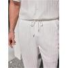 image:imageGORGLITTER Mens Linen Sets Short Sleeve Button Down Cuban Shirts and Pants Set Summer Vacation Cruise OutfitsWhite