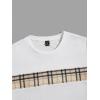image:imageGORGLITTER Mens Plaid Print Casual Short Sleeve T Shirts and Shorts Tracksuit SetBrown and White