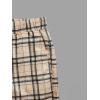image:imageGORGLITTER Mens Plaid Print Casual Short Sleeve T Shirts and Shorts Tracksuit SetBrown and White
