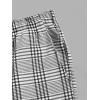 image:imageGORGLITTER Mens Plaid Print Casual Short Sleeve T Shirts and Shorts Tracksuit SetWhite and Grey Letter Print