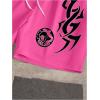 image:imageGORGLITTER Mens Short Sets Outfits Y2k Graphic Tee Shirts and Drawstring Waist Shorts with PocketBlack and Pink