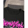 image:imageGORGLITTER Mens Short Sets Outfits Y2k Graphic Tee Shirts and Drawstring Waist Shorts with PocketBlack and Pink