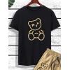 image:imageGORGLITTER Mens Summer Beach Outfits Graphic Tee and Drawstring Waist Cool Shorts Sets Drippy ClothesBlack and Brown