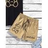 image:imageGORGLITTER Mens Summer Beach Outfits Graphic Tee and Drawstring Waist Cool Shorts Sets Drippy ClothesBlack and Brown