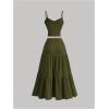 image:imageGORGLITTER Womens 2 Piece Maxi Skirt Sets Cami Crop Top Ruffle Hem Flowy Midi Skirt Vacation Going Out Outfits 2026Army Green
