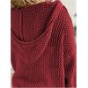 image:imageGORGLITTER Womens Beach Cover Up Crochet Sweater Boho Summer Vacation Outfits Long Sleeve Pullover Hoodie KnitwearRed