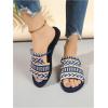 image:imageGORGLITTER Womens Boho Beach Sandals Dressy Summer Cute Going Out Vacation Open Toe Flip Flops Slides Shoes 2026Blue