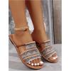 image:imageGORGLITTER Womens Boho Beach Sandals Dressy Summer Cute Going Out Vacation Open Toe Flip Flops Slides Shoes 2026Brown
