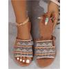 image:imageGORGLITTER Womens Boho Beach Sandals Dressy Summer Cute Going Out Vacation Open Toe Flip Flops Slides Shoes 2026Brown