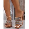 image:imageGORGLITTER Womens Boho Beach Sandals Dressy Summer Cute Going Out Vacation Open Toe Flip Flops Slides Shoes 2026Brown